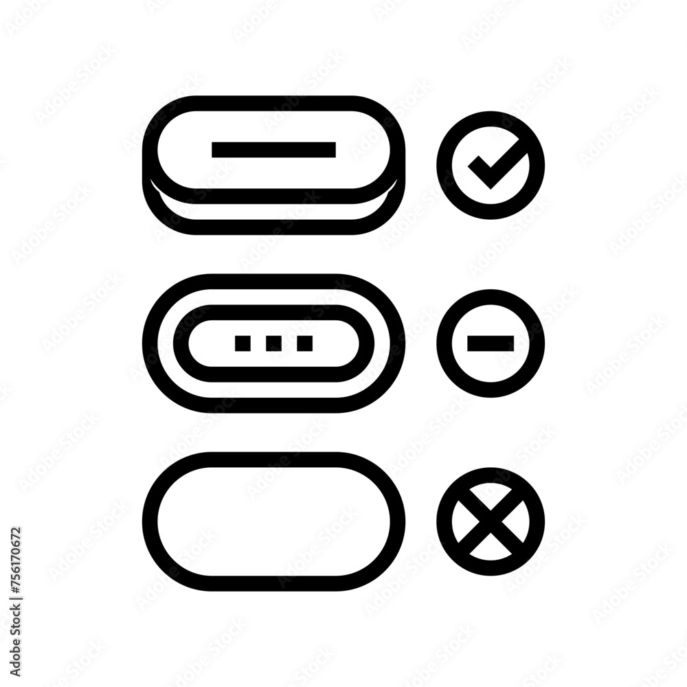 Poster affordance ux ui design line icon vector. affordance ux ui design sign. isolated contour symbol blac