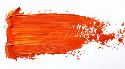Orange paint brush stroke stain color texture swatch background 