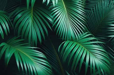 3d palm leaves hanging from the top background wallpaper