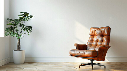 Contemporary Leather Tufted Recliner Chair in Scandinavian-Inspired Interior Setting