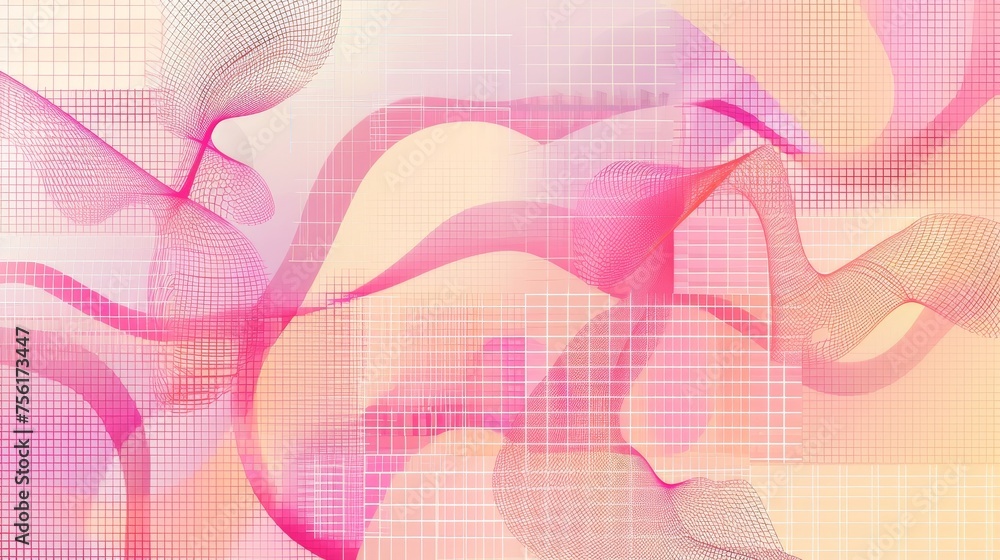 Aufkleber poster or banner design template with grid and bitmap pixel abstract shapes and surfaces. modern ill
