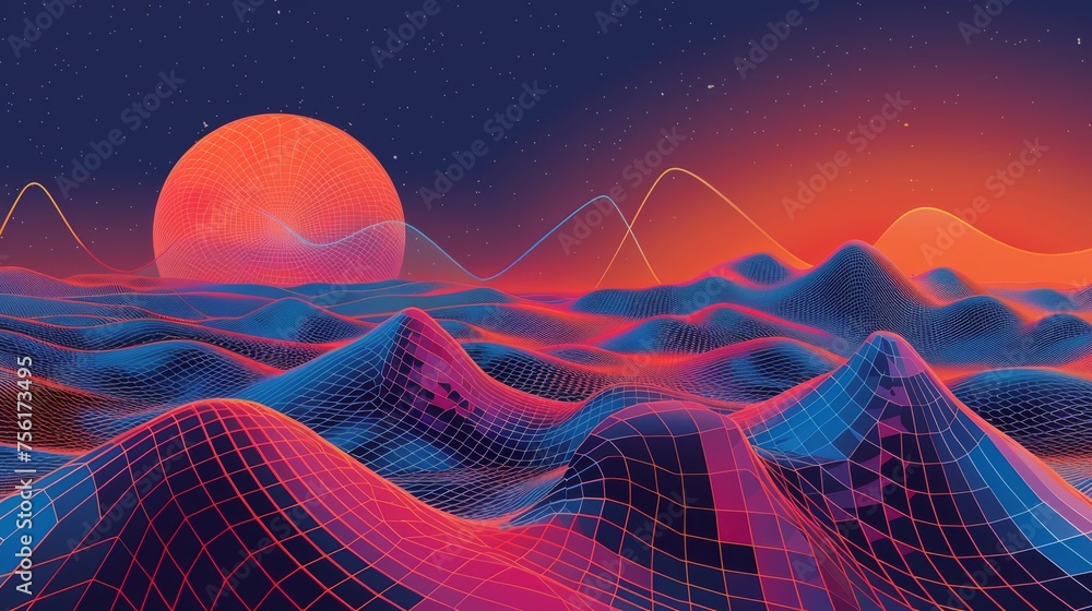 Aufkleber a retro minimal banner design layout in 2000s aesthetic with grid and bitmap abstract shapes and sur