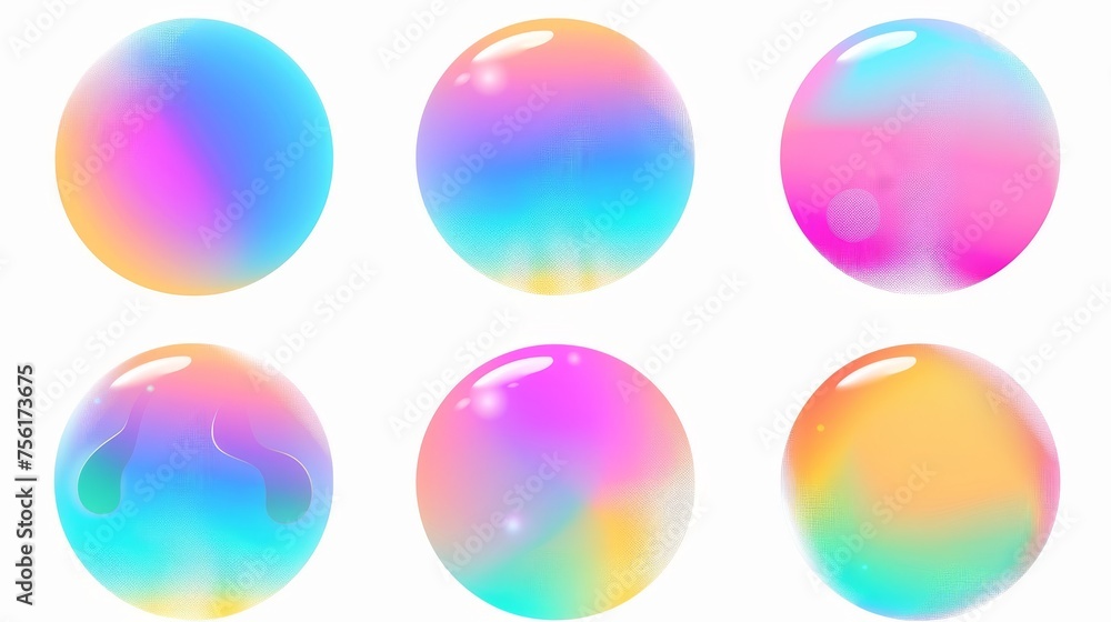 Poster blur gradient circle abstract shape on transparent background in fluid colors. modern set of soft ge