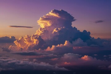 Cloud in purple sky at sunset