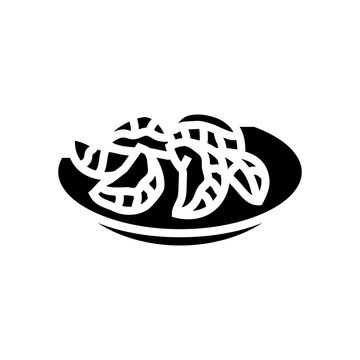 mandu dumplings korean cuisine glyph icon vector. mandu dumplings korean cuisine sign. isolated symbol illustration