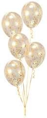 Transparent gold confetti party balloons
