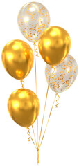 Gold and transparent party balloons
