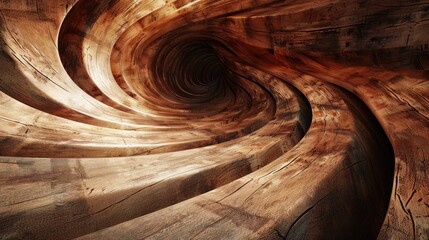 gracefully curved wooden backdrop. Ai Generated.