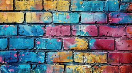 Graffiti breathes life into brick walls. Ai Generated.