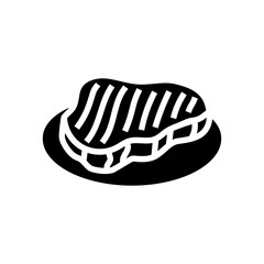 tuna steak sea cuisine glyph icon vector. tuna steak sea cuisine sign. isolated symbol illustration