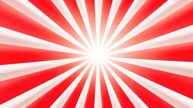 Creative red solar stripes on white background. Japanese flag. Red circle with rays isolated on white.