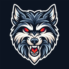 Wolf Head Angry Face Mascot Logo