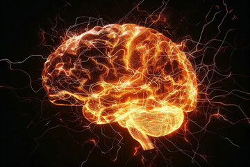 A Brain Made of Electricity - obrazy, fototapety, plakaty