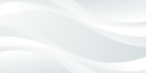 Abstract white and gray curve background, white modern wallpaper with wave shapes. Suitable for web design, pages, templates, banners, and others