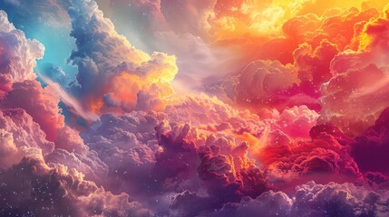 Heavenscape Reverie, Paint a dreamscape of the heavens, where colors blend and swirl in a...