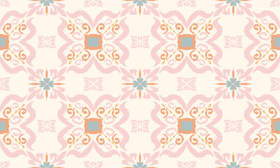 Hand drawn Geometric ethnic floral cross stitch embroidery.oriental pattern traditional.Aztec style abstract vector illustration.