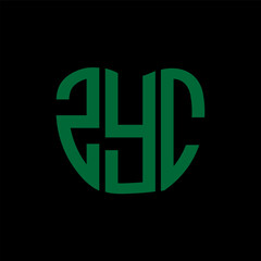 ZYC letter logo creative design. ZYC unique design.