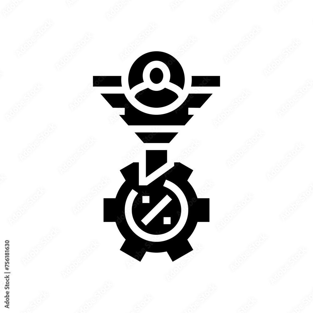 Poster conversion rate optimization cro glyph icon vector. conversion rate optimization cro sign. isolated 