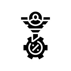 Obraz premium conversion rate optimization cro glyph icon vector. conversion rate optimization cro sign. isolated symbol illustration