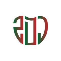 ZDJ letter logo creative design. ZDJ unique design. - obrazy, fototapety, plakaty