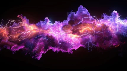 Poster Dynamic 3D rendering of a colorful lightning strike, electrifying the scene. Ai Generated © Crazy Juke