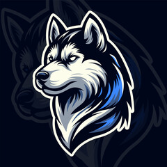 Fototapeta premium Husky Dog Head Mascot Logo Sticker Badge