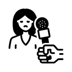 Vector solid black icon for Media inquiries