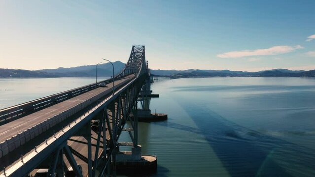 Automobile bridge adjacent fall