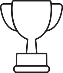 Trophy cup icon. Winner symbol in line Style editable stock. Vector champion's cup. First place cup. Minimalistic hipster cup on transparent background. Trophy sign for website and mobile app design.