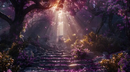 Fototapeta premium Heavenly Haven, Visualize a heavenly haven, a place where souls find rest and rejuvenation after their earthly journey