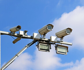 Speed camera system with lights for enhanced visibility