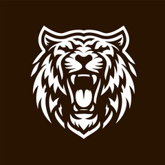 Roaring Tiger Head Vector Logo