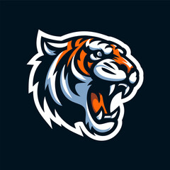 Roaring Tiger Head Vector Logo