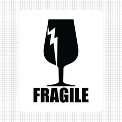 Fragile, Handle with care, sticker 