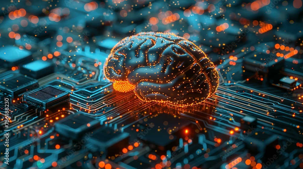 Aufkleber neural circuit and electronic cyber brain in a quantum computing system, artificial intelligence tec