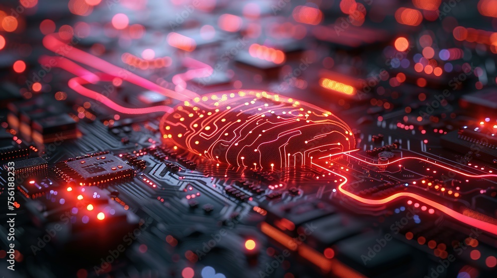 Aufkleber neural circuit and electronic cyber brain in a quantum computing system, artificial intelligence tec