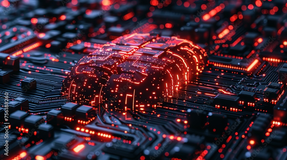 Aufkleber neural circuit and electronic cyber brain in a quantum computing system, artificial intelligence tec