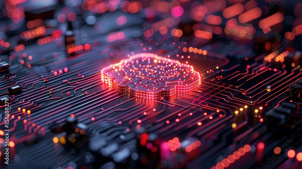 Poster neural circuit and electronic cyber brain in a quantum computing system, artificial intelligence tec