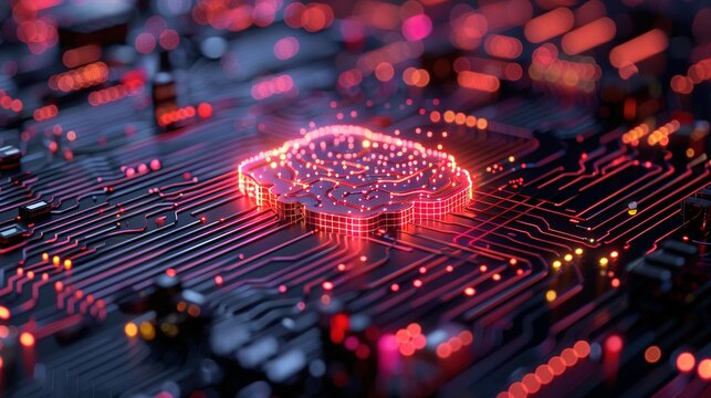 Neural circuit and electronic cyber brain in a quantum computing system, artificial intelligence technology, biotechnology and machine learning concept