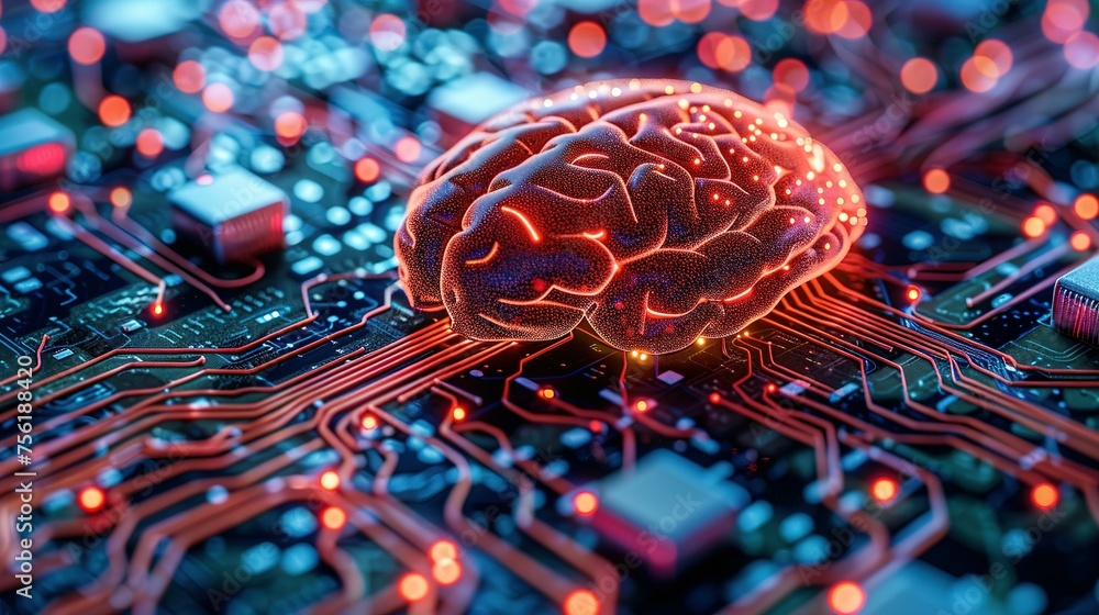 Aufkleber neural circuit and electronic cyber brain in a quantum computing system, artificial intelligence tec