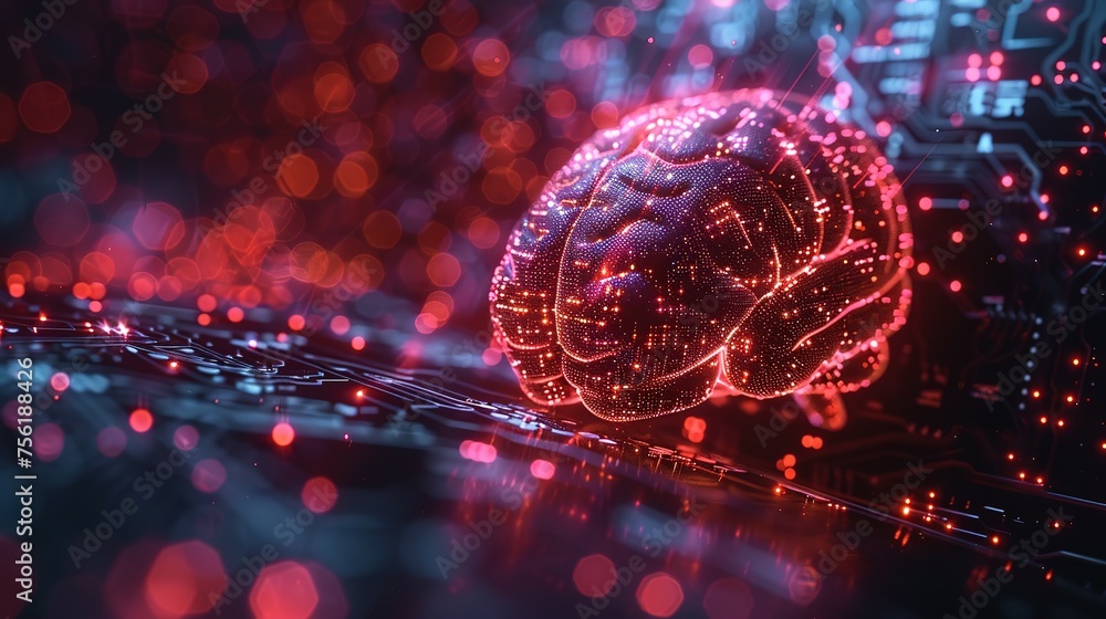 Poster neural circuit and electronic cyber brain in a quantum computing system, artificial intelligence tec