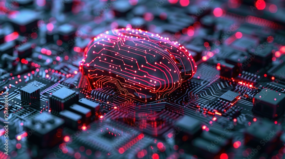 Poster neural circuit and electronic cyber brain in a quantum computing system, artificial intelligence tec