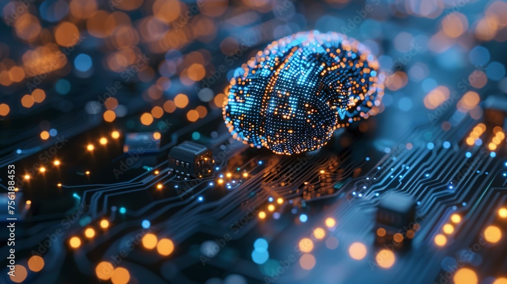 Poster neural circuit and electronic cyber brain in a quantum computing system, artificial intelligence tec
