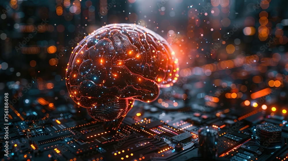 Aufkleber neural circuit and electronic cyber brain in a quantum computing system, artificial intelligence tec