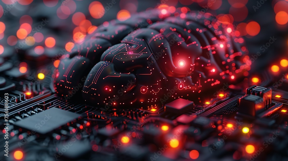 Aufkleber neural circuit and electronic cyber brain in a quantum computing system, artificial intelligence tec