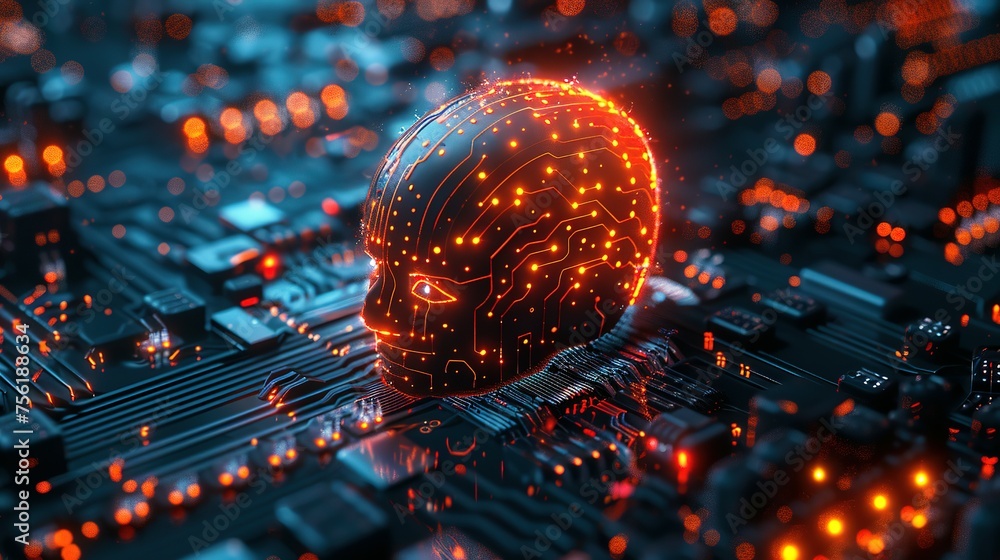 Poster neural circuit and electronic cyber brain in a quantum computing system, artificial intelligence tec