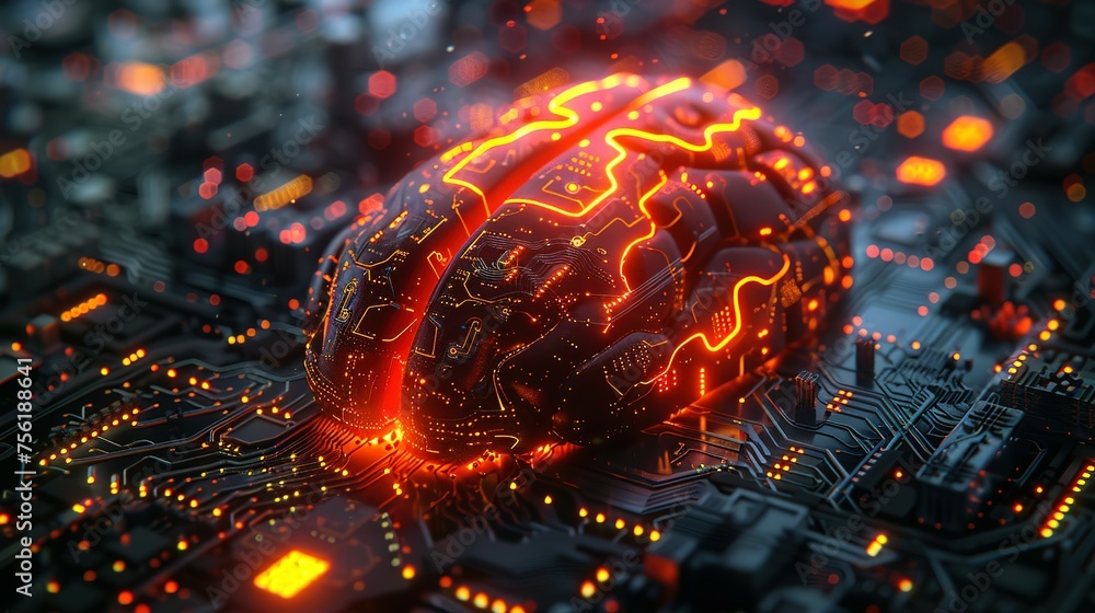 Aufkleber neural circuit and electronic cyber brain in a quantum computing system, artificial intelligence tec
