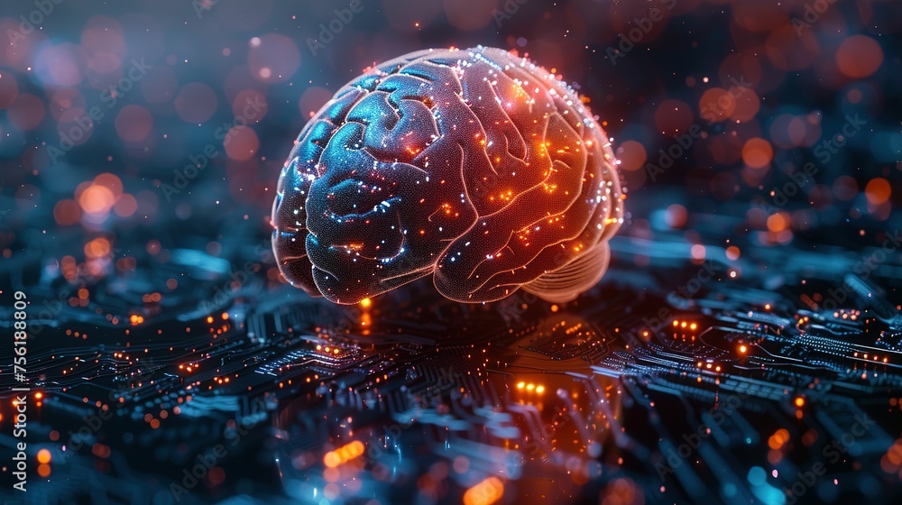 Aufkleber neural circuit and electronic cyber brain in a quantum computing system, artificial intelligence tec