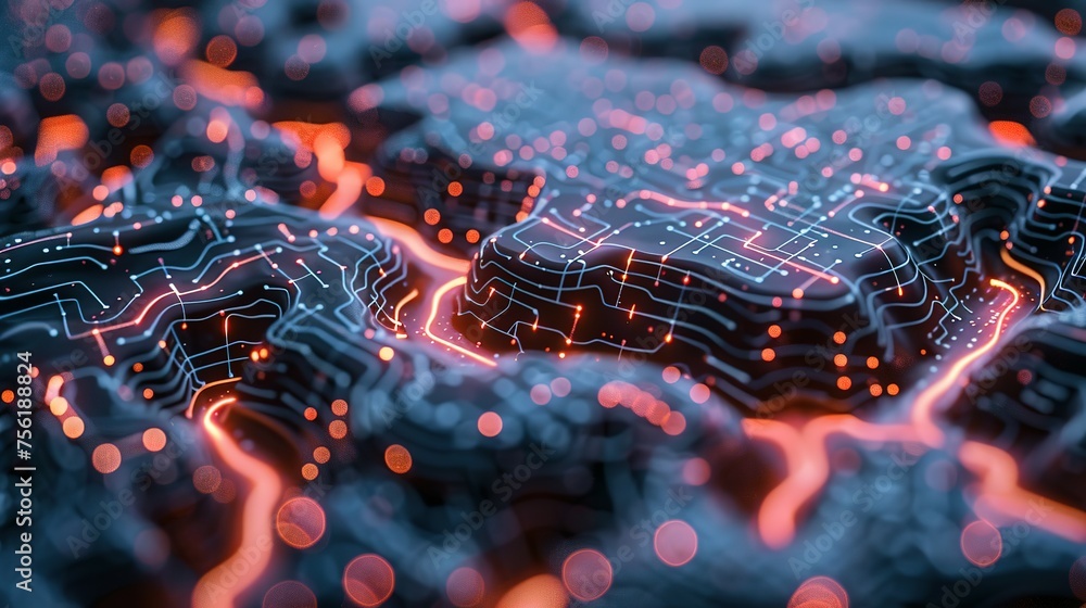Poster neural circuit and electronic cyber brain in a quantum computing system, artificial intelligence tec