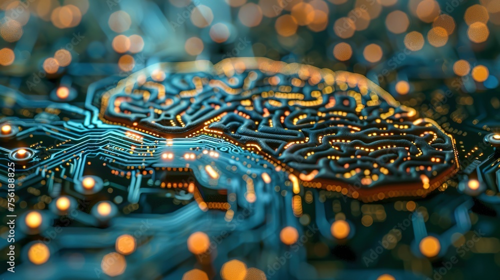Aufkleber neural circuit and electronic cyber brain in a quantum computing system, artificial intelligence tec